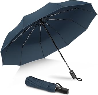 ZOMAKE Travel Umbrella Compact - 10 Ribs Portable Collapsible Umbrellas for Rain Windproof - Paraguas Automatic Small Folding Umbrella Lightweight Packable Umbrella for Women Men