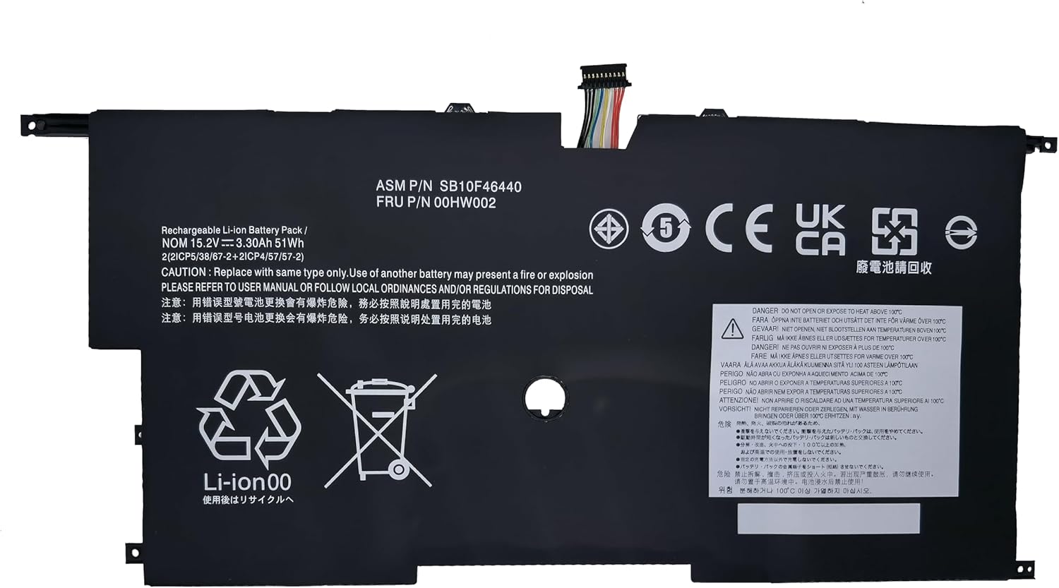 00HW002 Replacement Battery Compatible with X1 Carbon3 2015 Series 00HW003 Laptop SB10F46440 SB10F46441-15.2V 51Wh