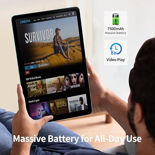 Miniatura 6 de DOOGEE Tableta T20S, tabletas Android 13 2K Vivid de 10.4 pulgadas, tableta para juegos octa-core de 15 GB+128 GB, 7500 mAh, cámara de 13+5 MP,