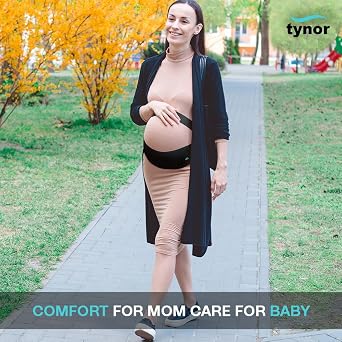 TYNOR Maternity Belly Band for Pregnant Women, Breathable Pregnancy Back Support Belly Bands for Abdomen, Pelvic, Waist Abdominal Binder Back Brace Adjustable Maternity Belt (Black, Small), 1 Unit