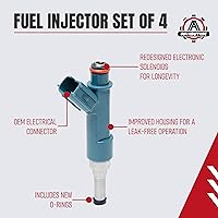 Vista 3 de AA Ignition - Juego de 4 inyectores de combustible de repuesto - Compatible con vehículos Lexus y Toyota 1.8L - CT200H 2011-2017, Prius, Prius
