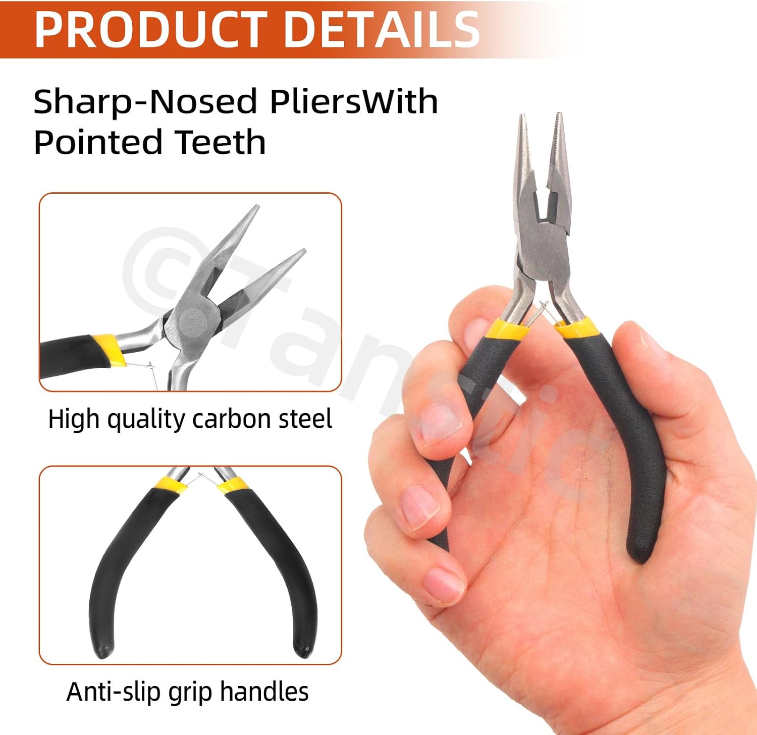 Tanstic 180Pcs Leather Rope Clip with Pliers, Foldable Cylindrical Cord End Crimp Opening Crimps for Jewelry Making DIY Craft