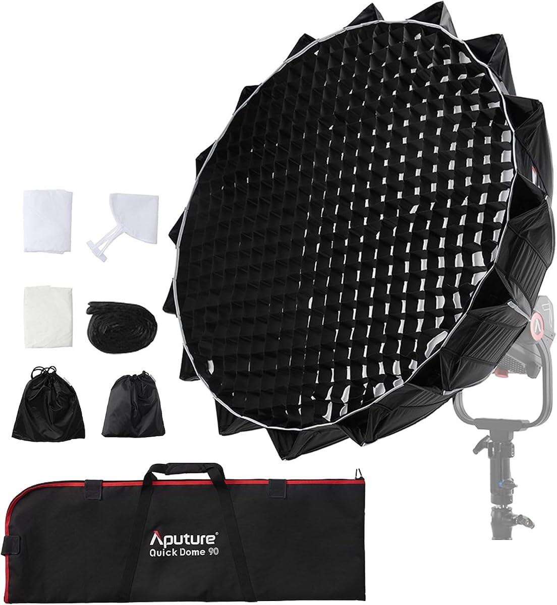 Quick Dome 90 Softbox con montaje Bowens de 35 pulgadas/90 cm Configuración rápida | Modificadores de controles de iluminación para Amaran Halo 600x 300x 200x Ray 660c 360c 300c 150c