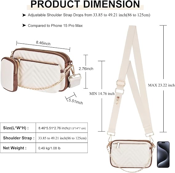 Small Crossbody Bags for Women 3 in 1 Trendy Shoulder Fashion Designer Mini Cute Sling Chest Bag | Small