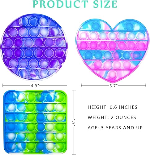 Miniatura 5 de Juguetes sensoriales de burbujas para presionar paquete para ansiedad con burbujas juguetes para adultos y niños para aliviar el estrés 3 teñido