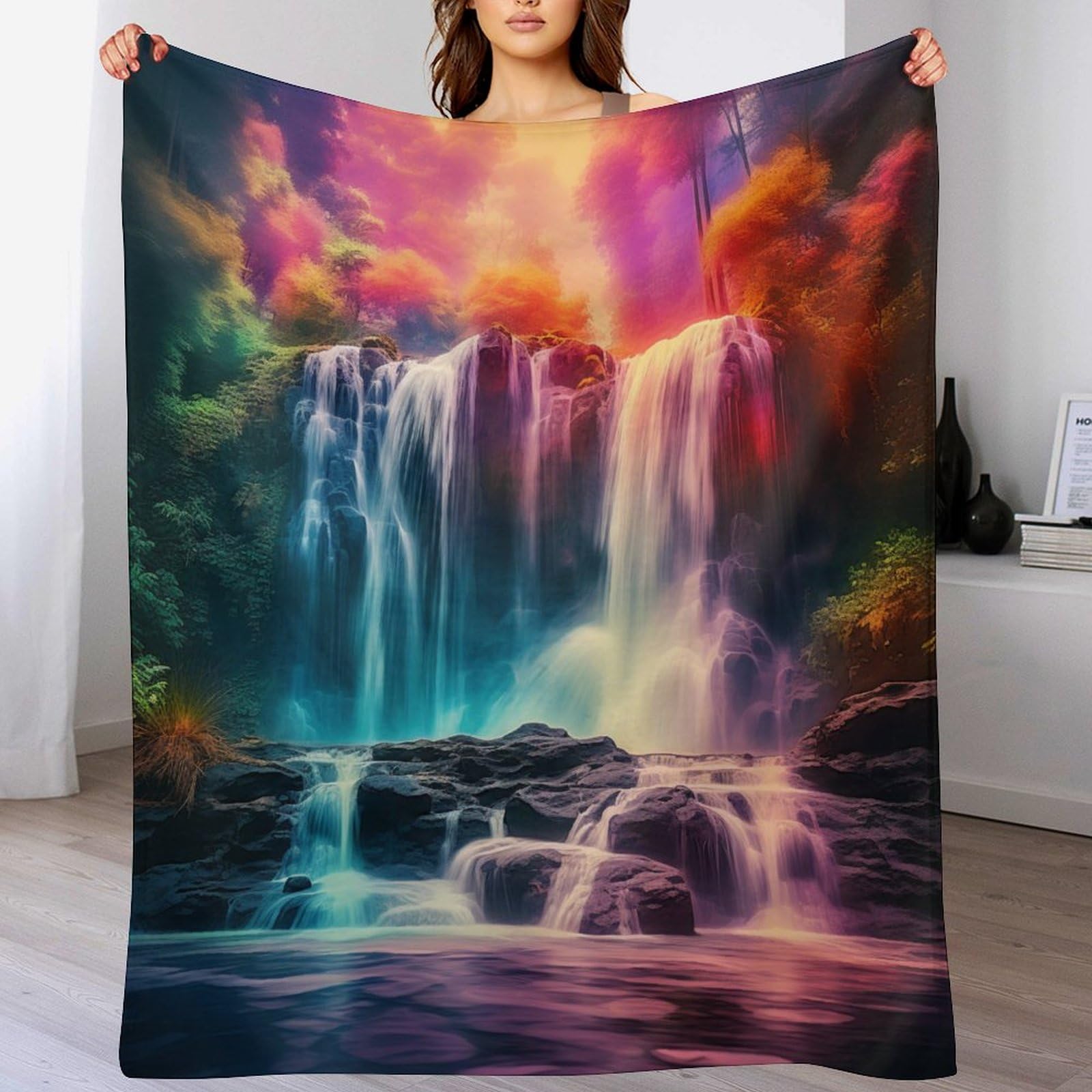 Couverture de canape cascade de la jungle pour l'hiver