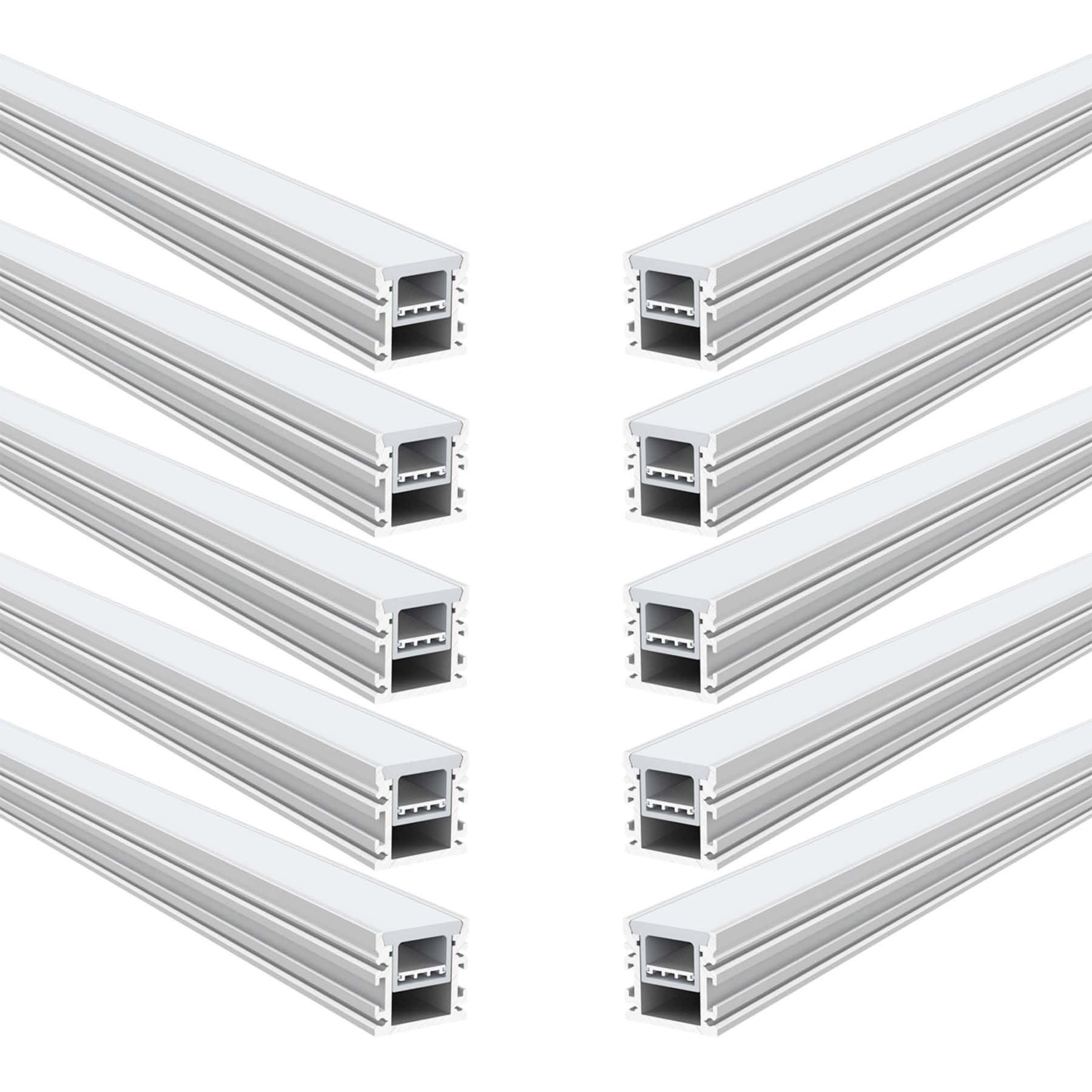 G.W.S® Waterproof Inground LED Profile, 10-Pack Aluminium Channel for LED Strip Light, 1 Metre 30.5mmx30mm (417) — image 1