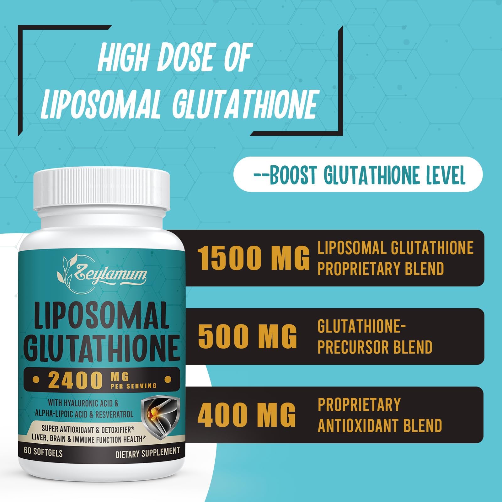 can glutathione boost immune system Amazon.com: Zeylamum 2400 MG Liposomal Glutathione Softgels, Max Absorption, Active Form L-Glutathione Reduced (GSH), with Hyaluronic Acid, Resveratrol, Master Antioxidants for Brain, Immune System, 120 Softgels : Health & Household