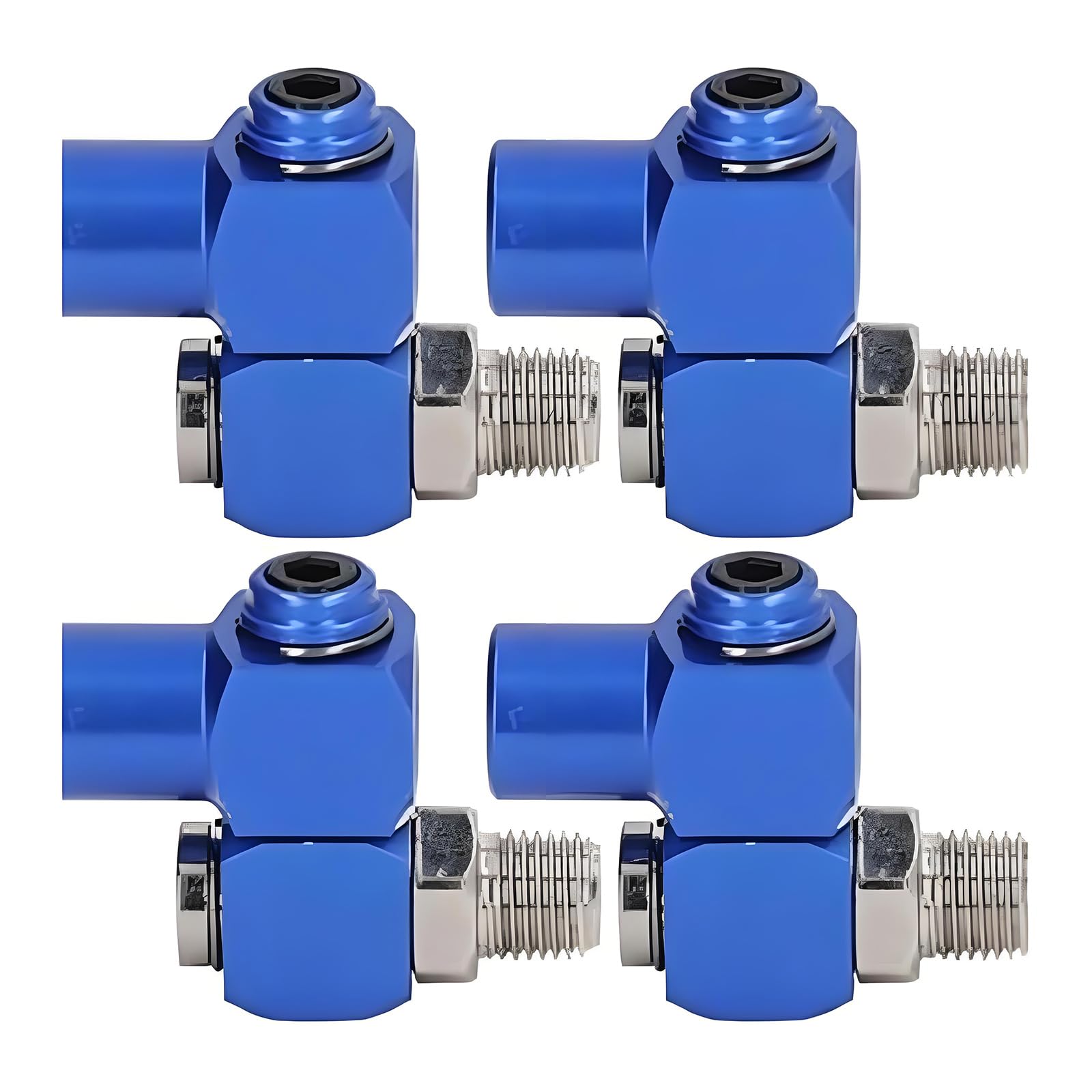 4Pack Durability Aluminum Pneumatic Rotary Fitting 360 Degree Swivels Connector for Leakproof Connection Pneumatic Rotary Adapter