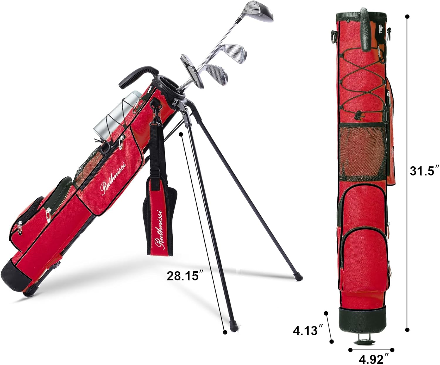 Golf Stand Bag, Lightweight Golf Easy Carry Bag with Padded Strap,Durable Pitch n Putt Golf Bag, Practice Ranger Sunday Golf Bag for Men&Women - Image 2