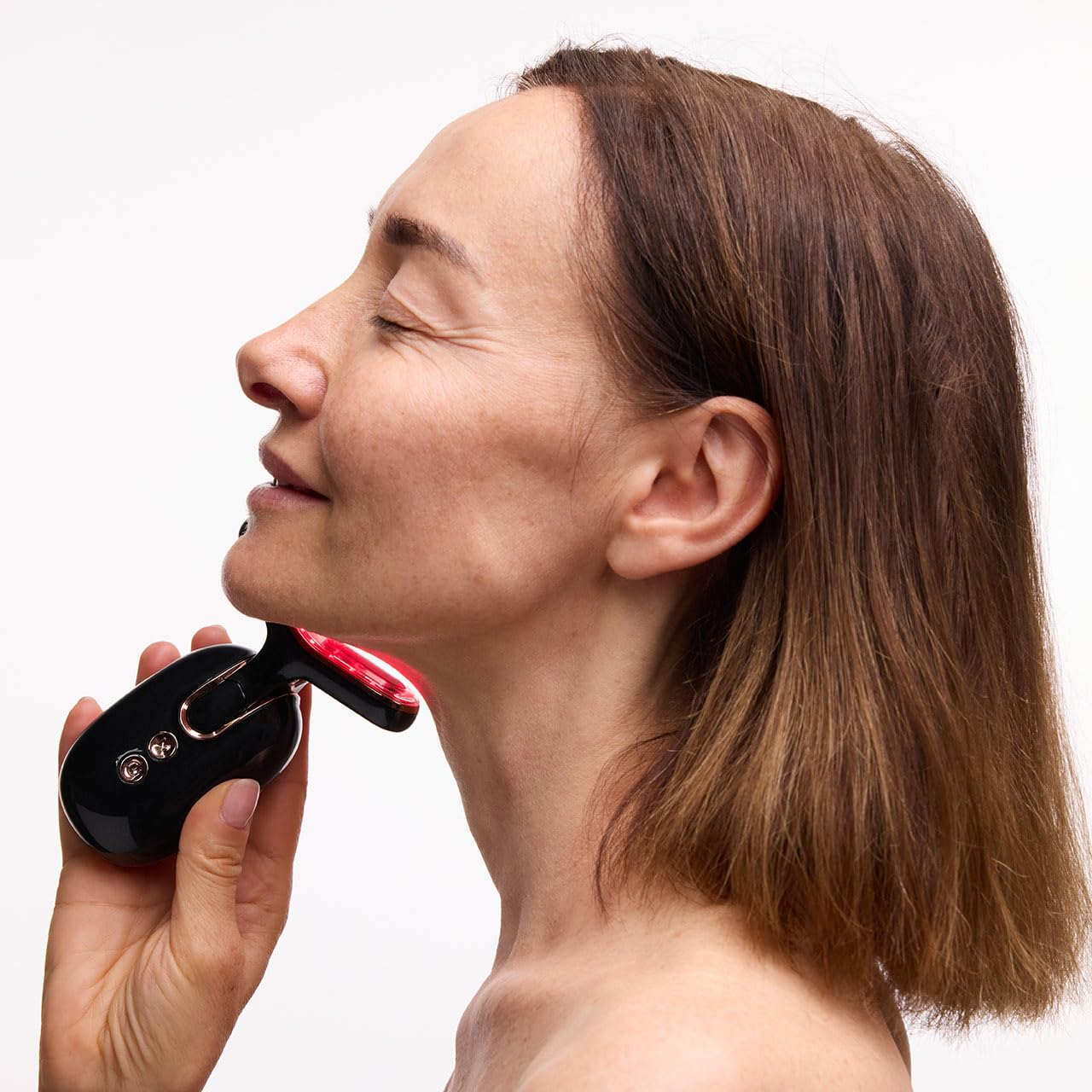 Appareil anti rides visage et cou SkinRevive Pro | Épurateur, massage du visage lifting EMS, radiofréquence et luminothérapie LED pour soin anti-âge, lift la peau (noir)