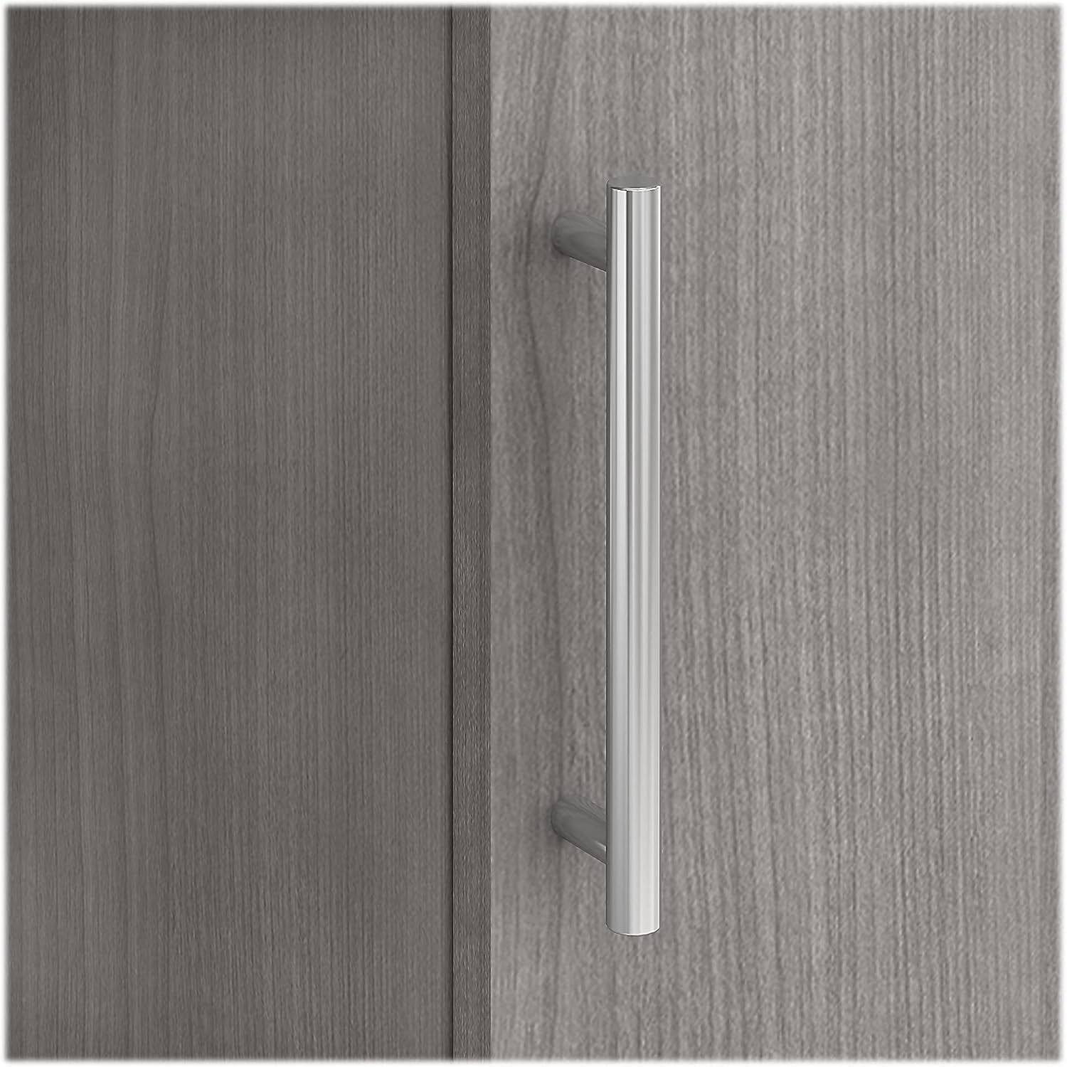 Bush Home Somerset 60W L Shaped Desk with Hutch in Platinum Gray