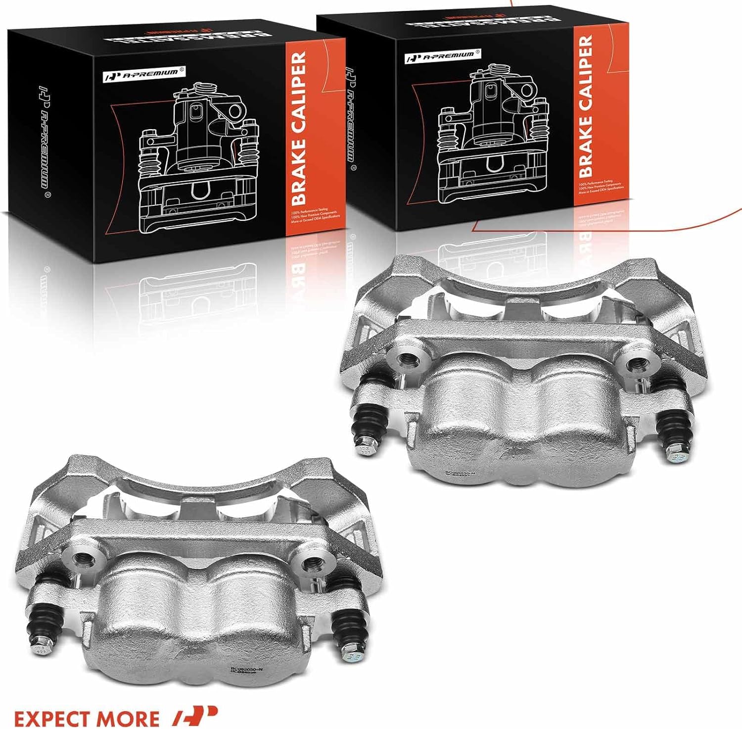 A-Premium Disc Brake Caliper Assembly with Bracket Compatible with Select Ford Models - E-150/Econoline 2004-2006, E-150 Club Wagon 2004-2005 - Front Driver and Passenger Side, 2-PC Set