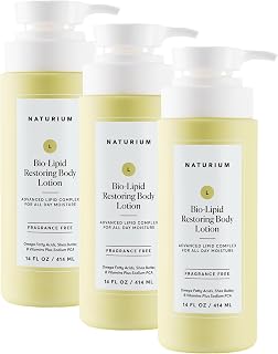 Naturium Bio-Lipid Restoring Moisturizing Body Lotion with Shea Butter, Fragrance Free, 14 oz (Pack of 3)