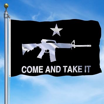 MOFAN Black AR15 Come and Take It Flag 3x5ft Tough Polyester Canvas Heading with Two Solid Brass Grommets Tea Party 2nd Amendment Rights Confederate Flag