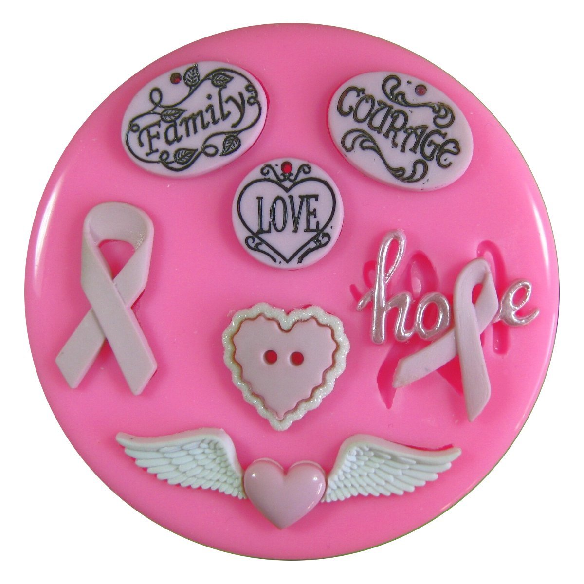Fairie Blessings Awareness Ribbon Cancer Research Courage Hope Love Family Silicone Mould Mold For Cake Decorating Cake Cupcake Toppers Icing Sugarcraft Tool By