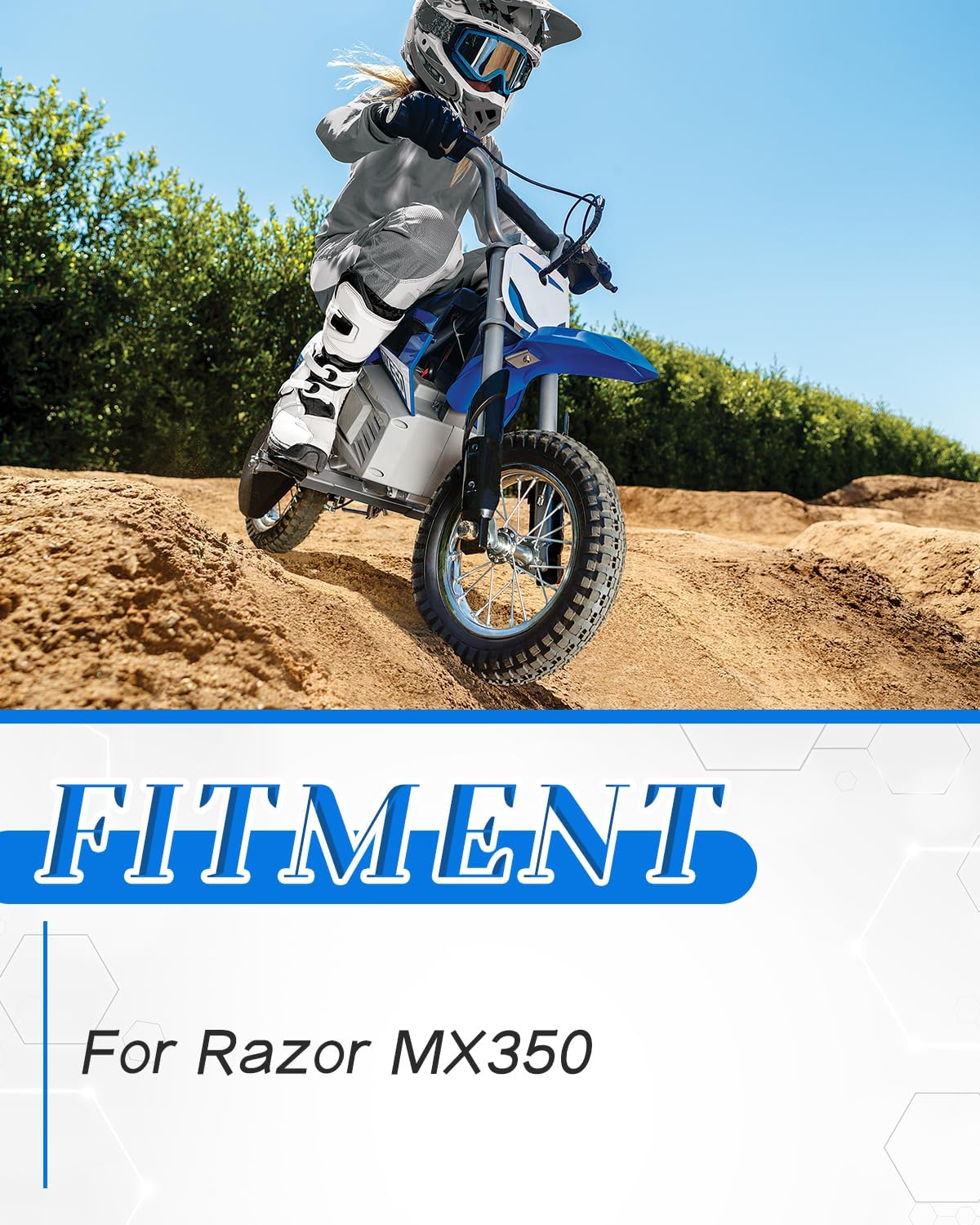 MX350 Seat Cover, E Dirt Bike Gripper Rubber Cover for Razor MX350/400, BLACK