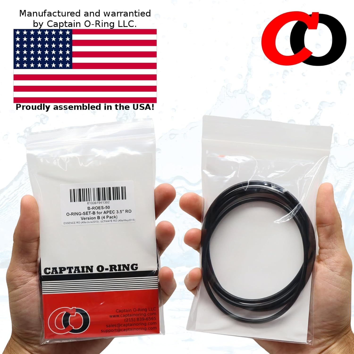 Captain O-Ring – Replacement 3.5” O-Rings for APEC Essence, Ultimate Reverse Osmosis RO Water Filter Housings (4 Pack) (Version A (O-Ring-Set))
