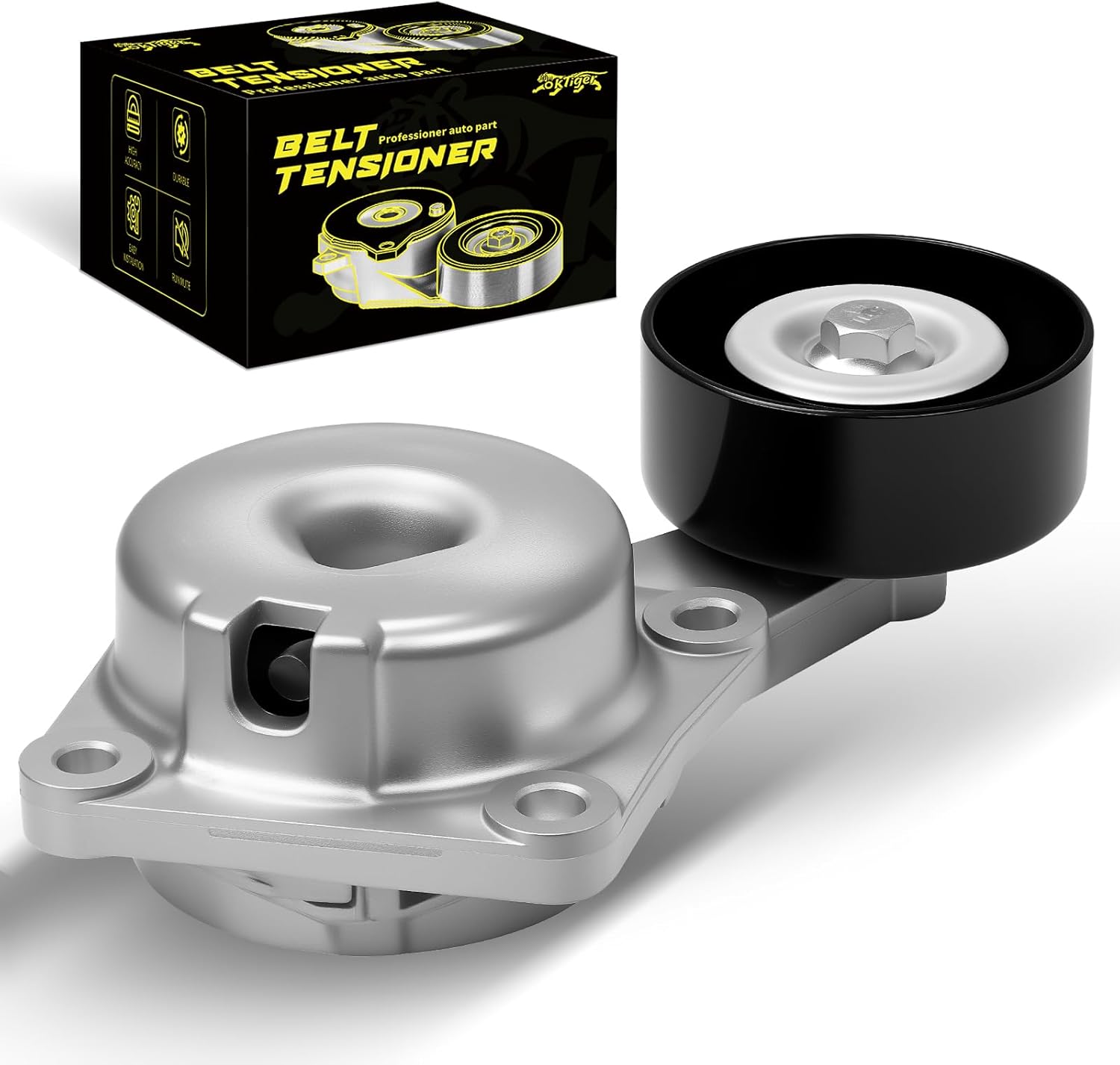 Oktiger Belt Tensioner Assembly with Pulley Fit for Ford F150 E150 E250 E350 for Expedition for Mustang for Lincoln Navigator 02-11 for Mercury Mountaineer 4.6L 5.4L 6.8L OE# 1L2E6B209AA,38274