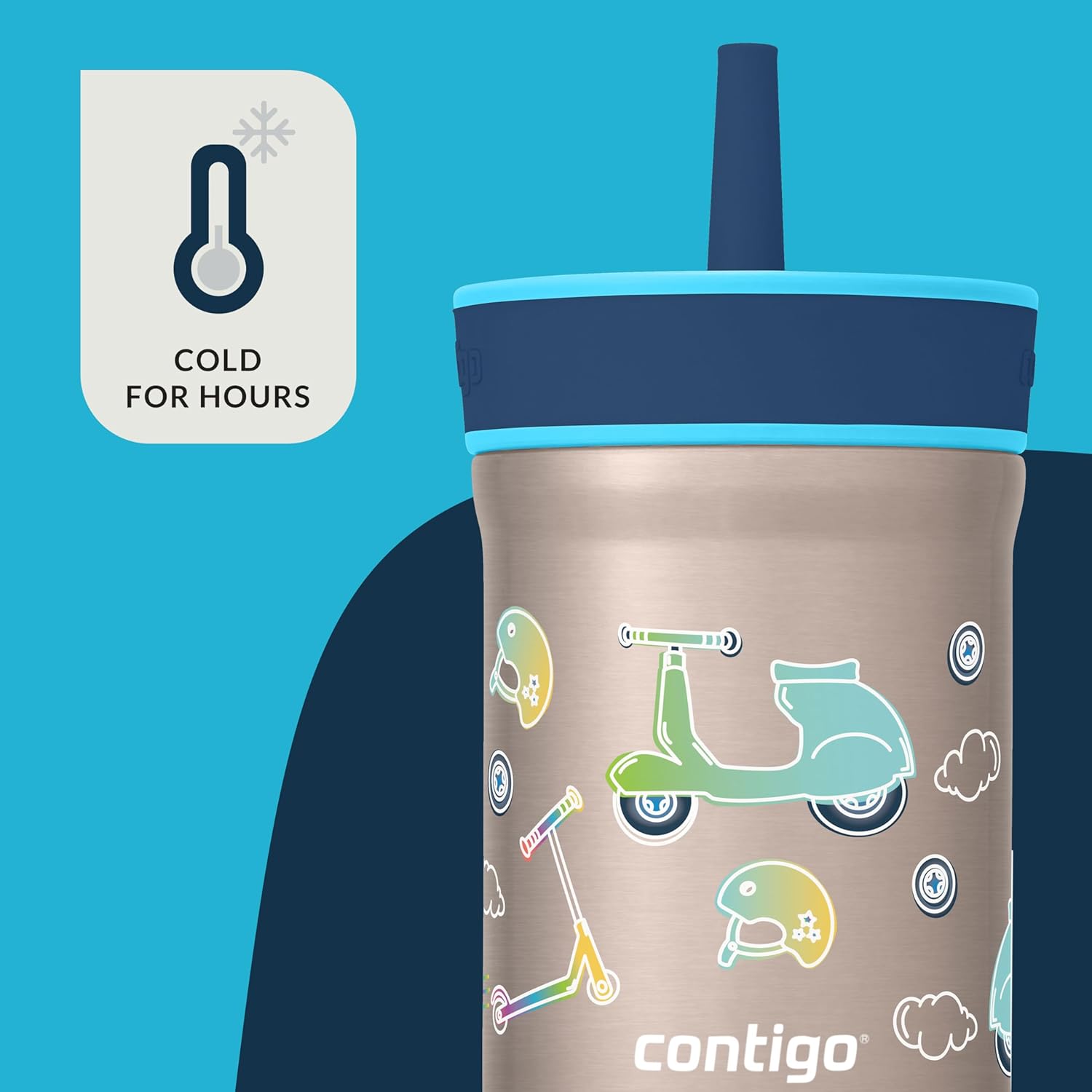 Contigo Leighton Straw Tumbler, 12 oz, Juniper (Scootin) - Image 2