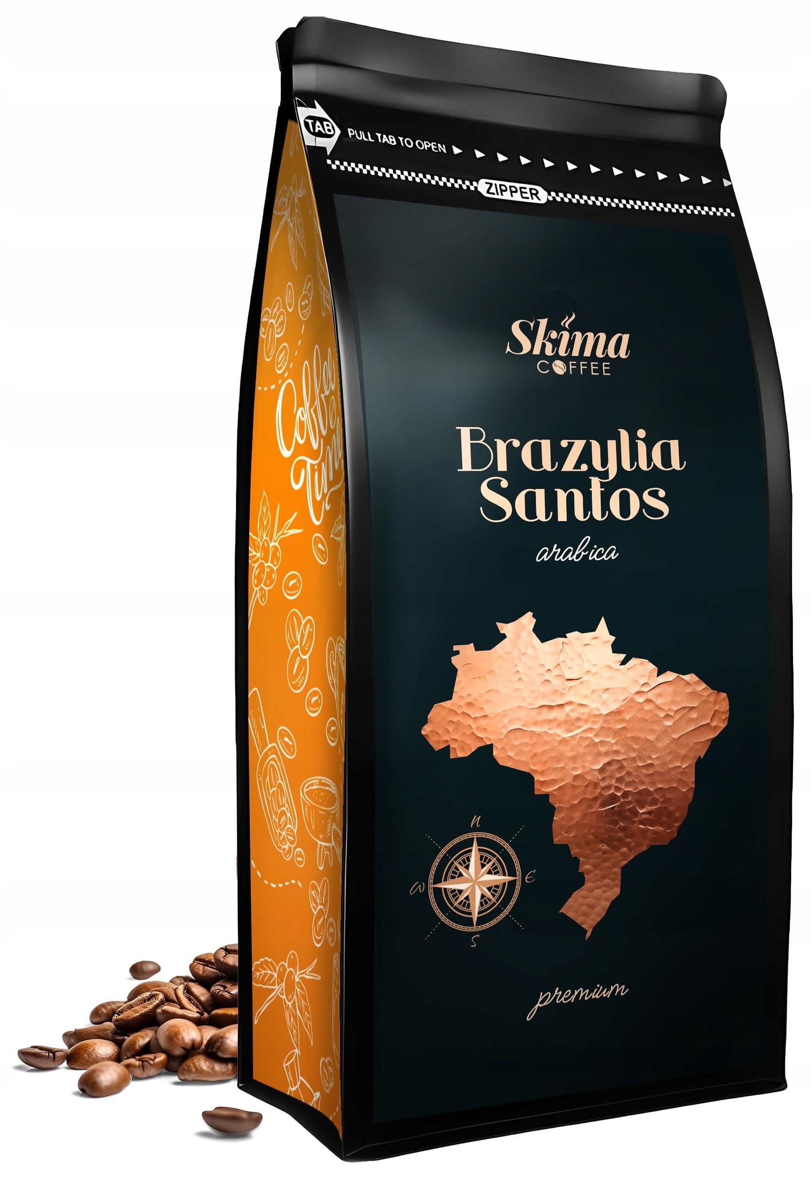 Kawa ziarnista 1kg x3 KENIA/GWATEMALA/BRAZYLIA SANTOS ARABICA Świeża