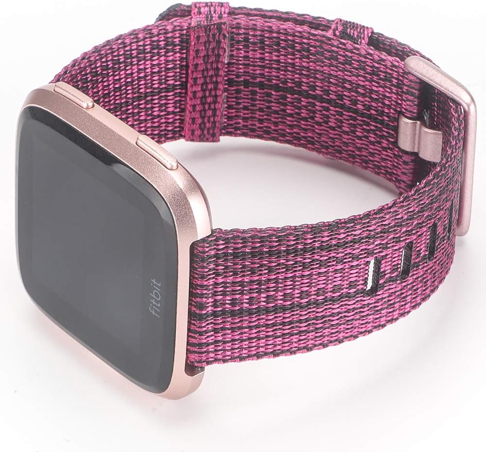 EZCO Bands Compatible with Fitbit Versa / Versa 2 / Versa Lite, Woven Fabric Breathable Watch Strap Quick Release Replacement Wristband Accessories Compatible Versa Smart Watch Women Man