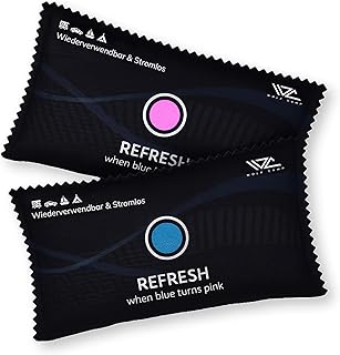 WolfCamp Car Dehumidifier, Set of 2, 450 g per bag, Silica Gel, Microwave, Regenerable, Reusable, Colour Indicator, Light …