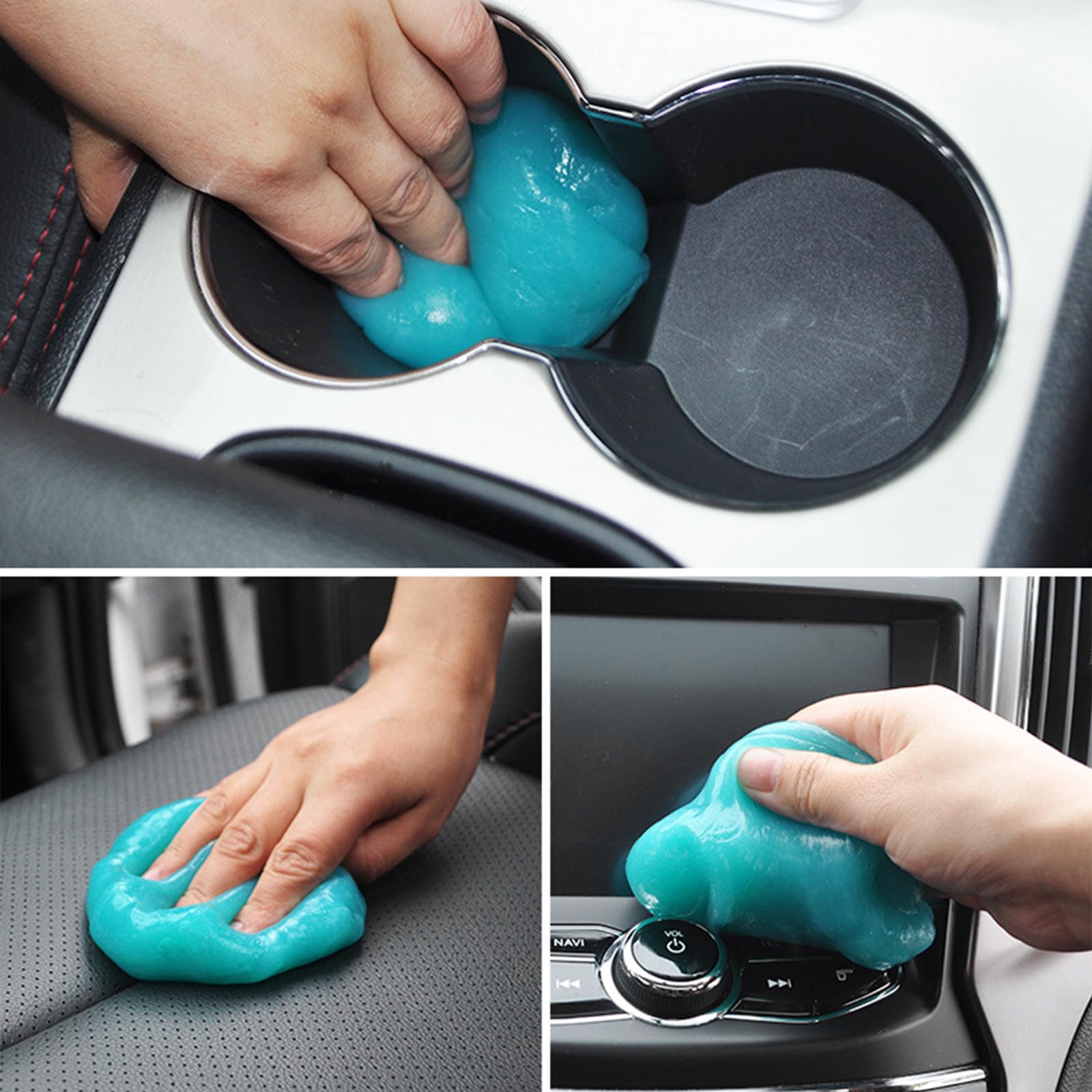Gel limpiador de coche reutilizable para teclado, PC, ordenador portátil, ordenador, oficina en casa (azul, 2 x 160 g)