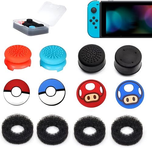 FPS Thumb Grips Set for Nintendo SwitchOLEDLite,for Nintendo Switch Joystick Caps,Silicone Analog Stick Caps for Switch Joycon,Assist Motion