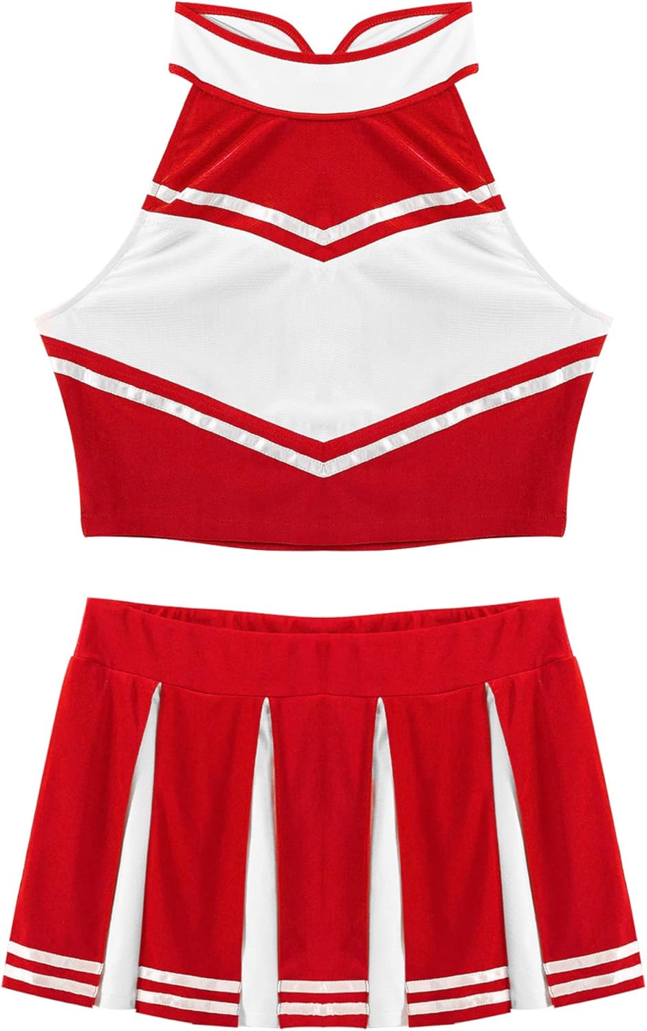 FEESHOW Schoolgirl Cheer Leader Lingerie for Women Sexy Costume Roleplay Uniform Exotic Student Lingerie Set