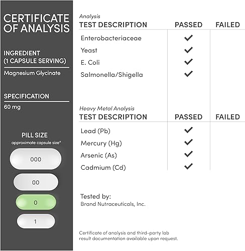 Miniatura 6 de Glicinato de magnesio 400 mg, 90 cápsulas (vegano seguro, probado por terceros, sin gluten, sin OGM), magnesio de alta absorción por Double Wood