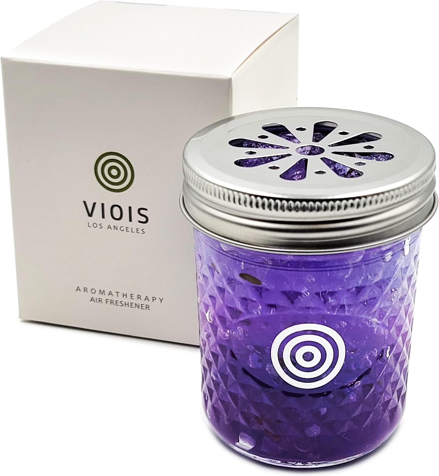 VIOISLavender Aromatherapy Car Air Freshener(Gel Type). Handcrafted Natural Air Freshener for Car and Small room. Chemical Free & Non Toxic. Ball Mason 4 ounce (113g) jar.