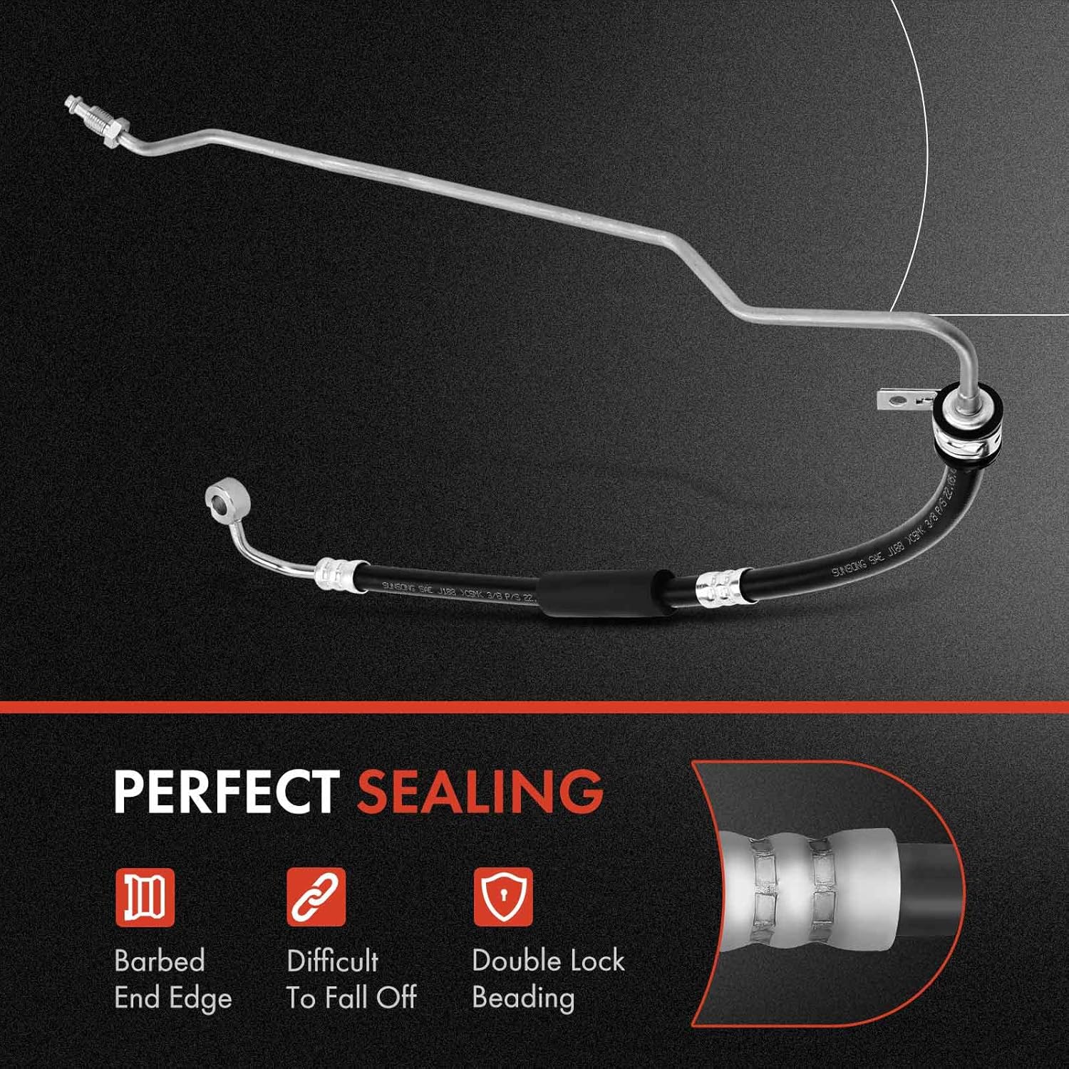 A-Premium Power Steering Pressure Hose Line Assembly Compatible with Hyundai Elantra 1996-2000 1.8L, Tiburon 1997-2001, Pump To Rack