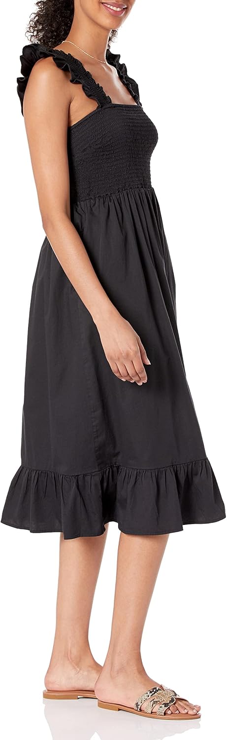 The Drop Womens Kimi Ruffled Shoulder Smocked Midi Dress - Image 3