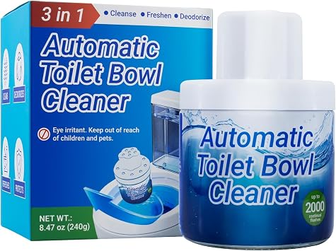 Automatic Toilet Bowl Cleaner with Unique Retrieval Rope - 2000 Flushes Long Lasting Toilet Tank Cleaner, Blue Water Stain Remover and Deodorizer, Safe for Septic Systems, 1 Pack 90 Days