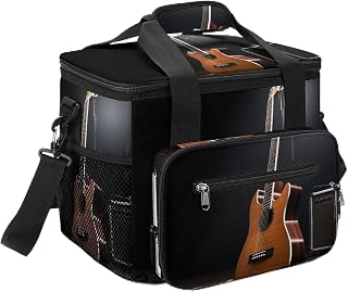 Large-Capacity Oxford Cloth Musical Instrument Guitar Printed Camping Ice Bag, Outdoor Portable Insulation and Cold Storage Bag, Enjoy A Cool Camping Time