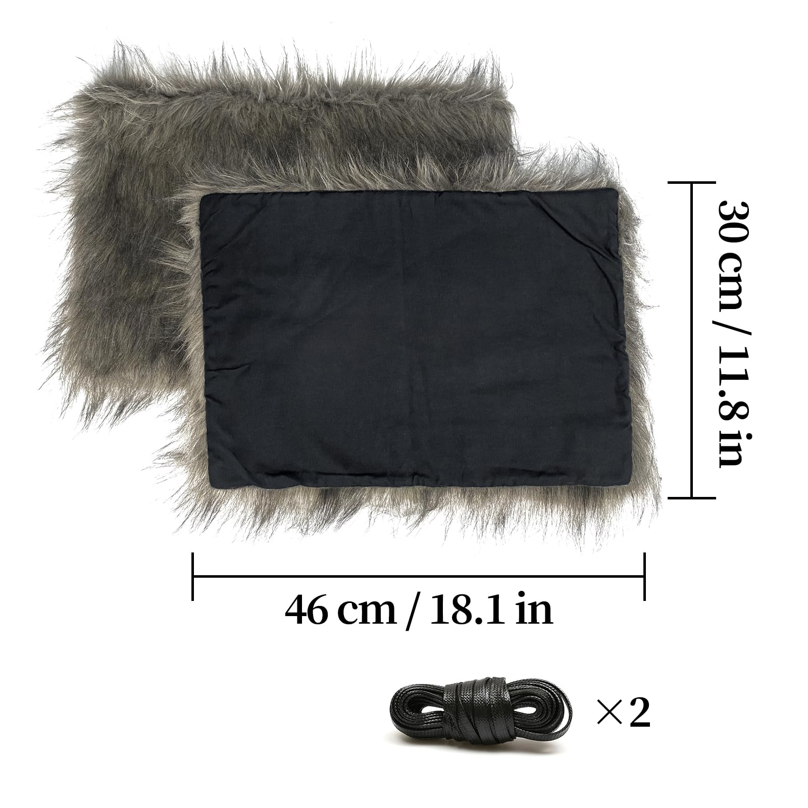 HiiFeuer Wikinger Kunstfell Barbarische Beinlinge Wrap, Mittelalterliche Fuzzy-Beingamaschen, Warrior Schienbeinschoner Vintage Beinpanzer Bein-Rüstung