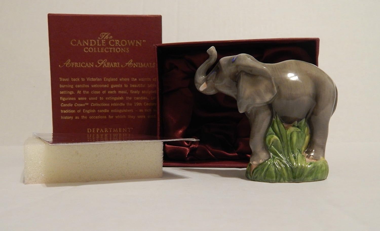 Department 56 African Safari Animals Elephant Learning to Play Candle Snuffer #56.50041