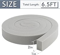 Vista 2 de Flamorrow Tira aislante de espuma para aire acondicionado de ventana, tira de sellado de espuma para ventana de 2 x 1 pulgada, 6.5 pies de largo