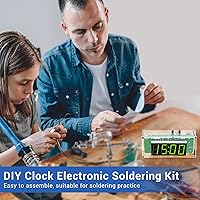 Vista 5 de MiOYOOW TJ-56-428 Kits de reloj digital de 4 dígitos DIY con carcasa acrílica, kit de práctica de soldadura de reloj de alarma DIY para estudiantes