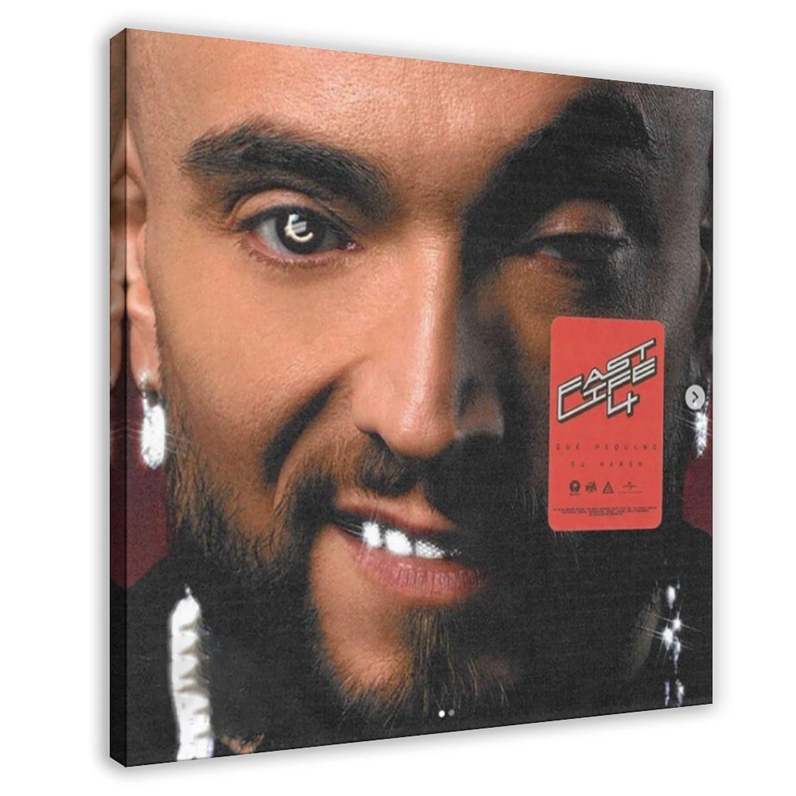 PJEYGF Poster su tela con album musicale "Gue' Pequeno & DJ Harsh", FASTLIFE 4, decorazione per camera da letto, idea regalo