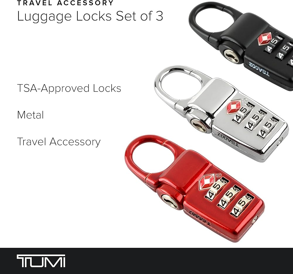 Amazon.co.jp: TUMI トラベルアクセサリー 荷物ロック 3個セット TSA