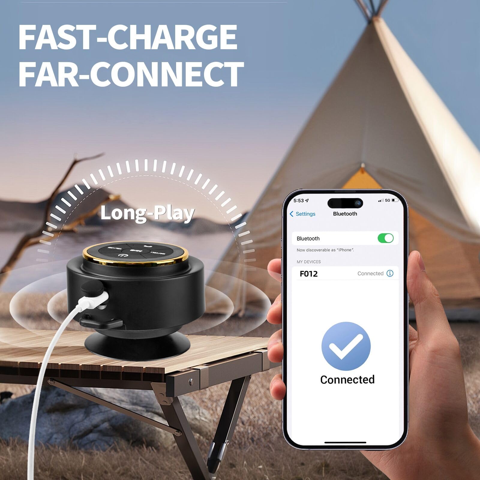 Altoparlante da doccia Bluetooth con moschettone, altoparlanti Bluetooth portatili con ventosa, impermeabile IP67, altoparlante wireless con luce LED, galleggiante, per campeggio, spiaggia,