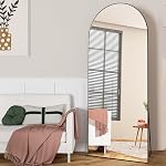 Full Length Mirror, 71"x25" Arch Mirror Floor Mirror with Stand Wall Mirror Black Arched Full Body Mirror Standing Hanging or Leaning Against Wall Bedroom Mirror for Entry, Living Room