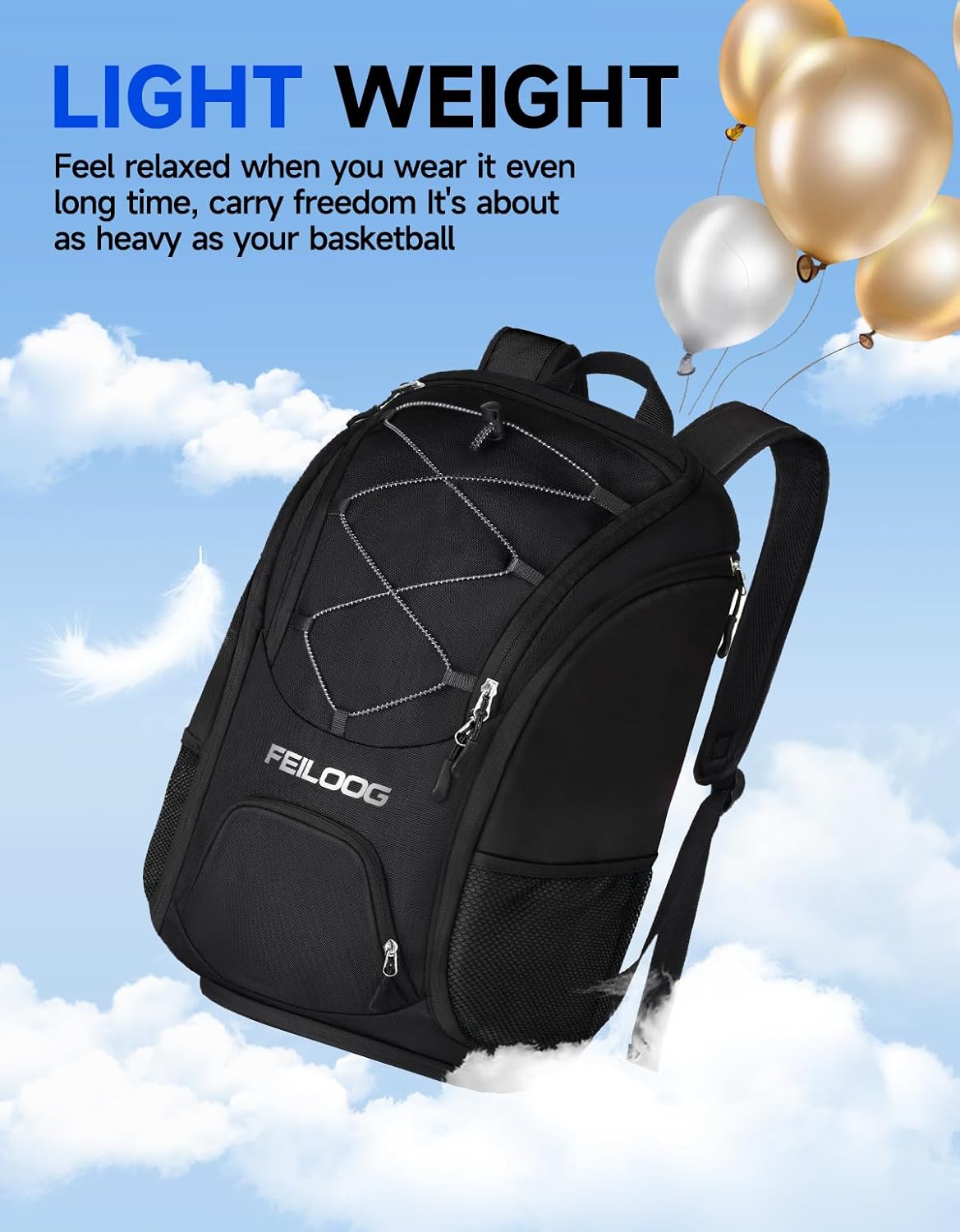 Basketball Backpack Large Sports Bag, Ball Accessories Basketball Equipment Bag with Ball Holder Shoes Compartment