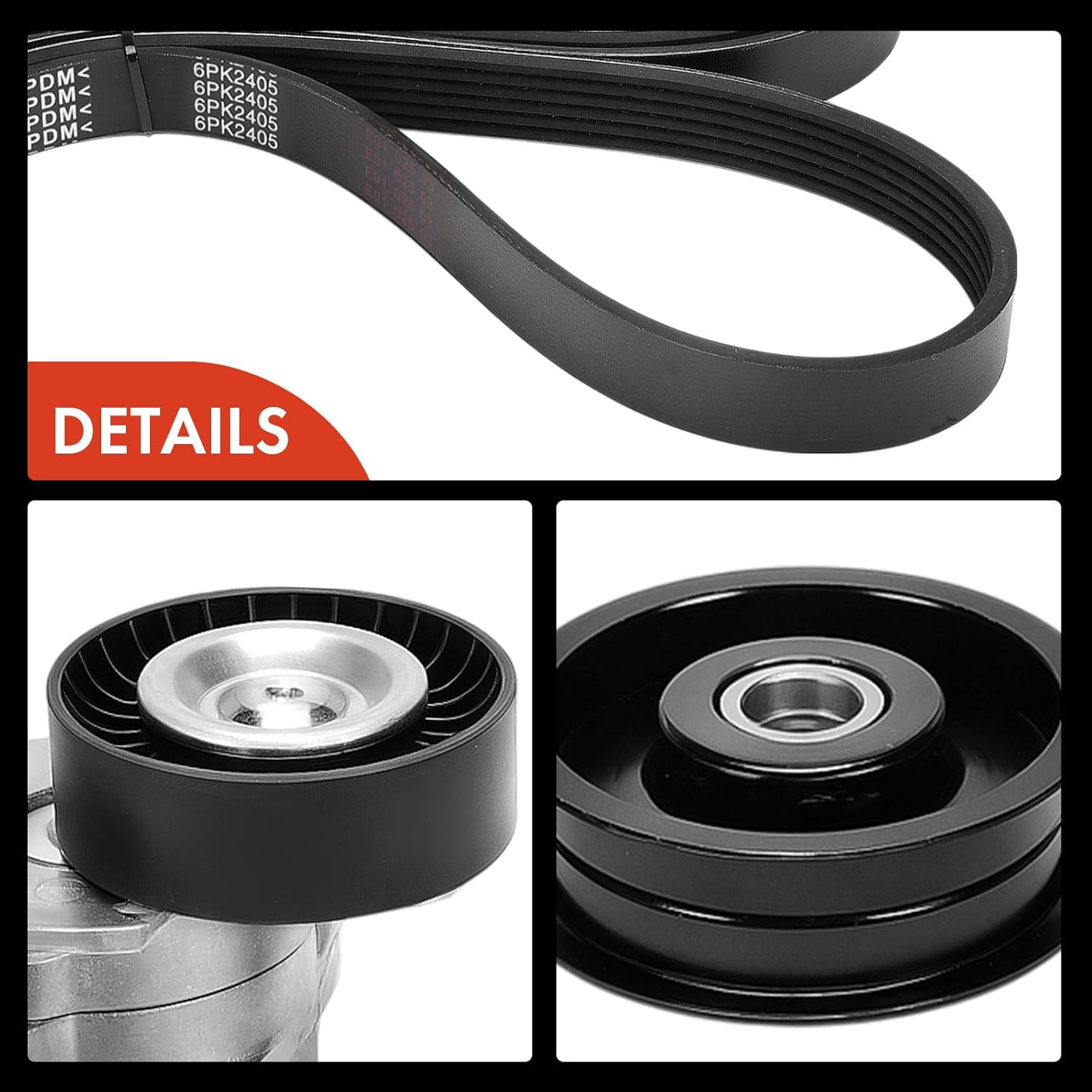 A-Premium Engine Serpentine Belt Drive Kit Compatible with Mercedes-Benz C219 Series CLS550 2007 2008 2009-5.5L Gas