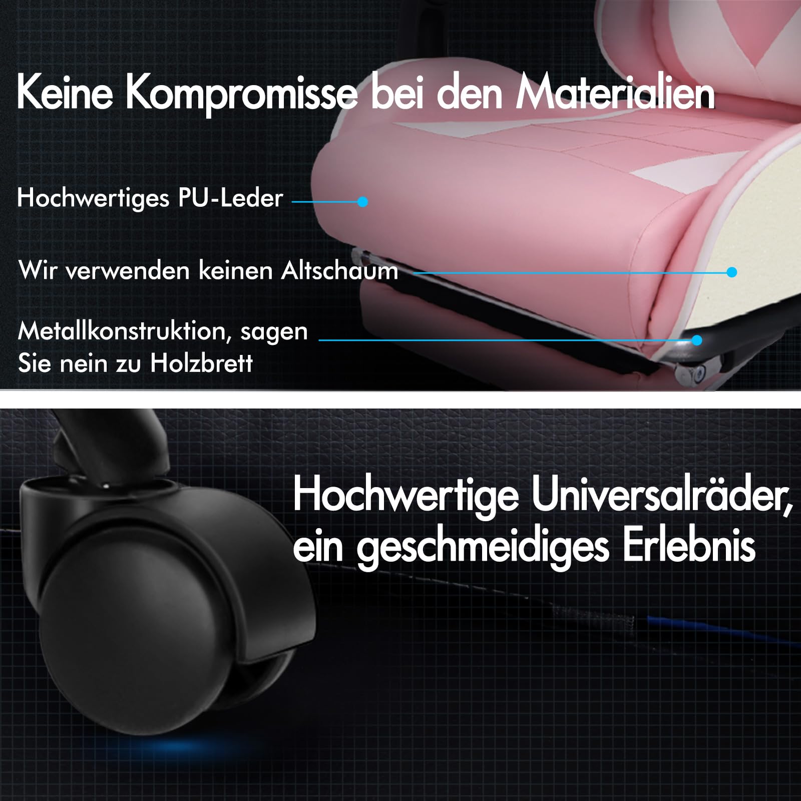 ALFORDSON Ergonomische massage-bureaustoel, halve rug, met