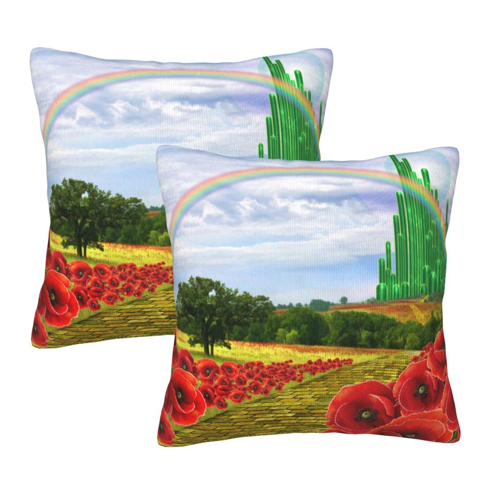 Taies d'oreiller carrées motif coquelicots jaune lot de 2 pour égayer une chambre sombre