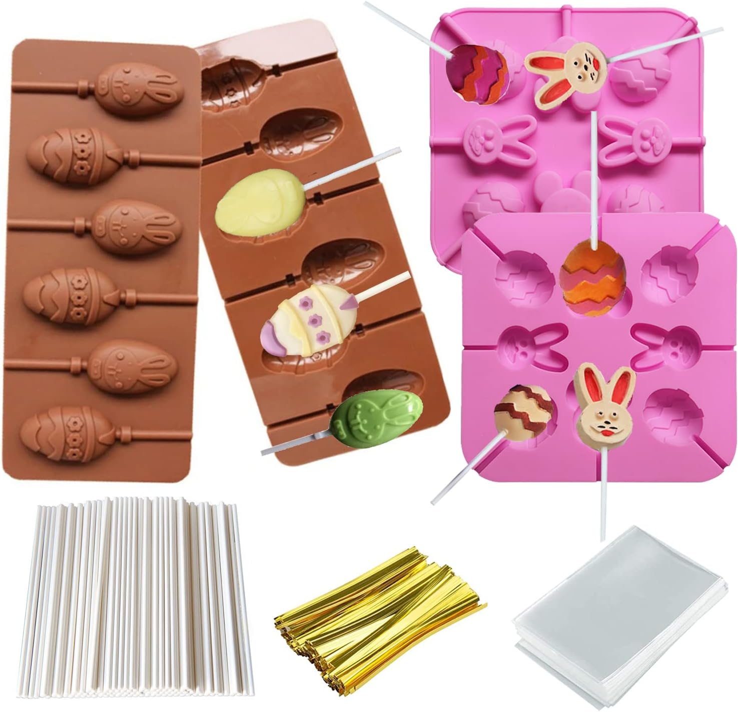 2 Pack Easter Lollipop Silicone Candy Molds Silicon