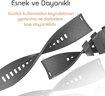 Rongep [Strip Loop] Huawei ile Uyumlu 22mm Kordon GT6/GT6 Pro/GT Runner 2/GT5/5 Pro/GT4/GT3/3 Pro 46mm için Yumuşak Silikonlu GT6 Pro Kordon Yüzeyi Şerit Görünümlü GT6 46mm Kordonu